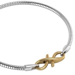 Sterling Silver Bracelet Gold Plated Lock 7.5 inch